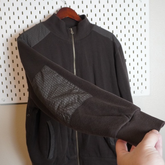 Hawke & Co Outfiters Mens Full Zip Bomber Jacket Brown Faux Fur Lined Size XL‎ - Picture 4 of 9